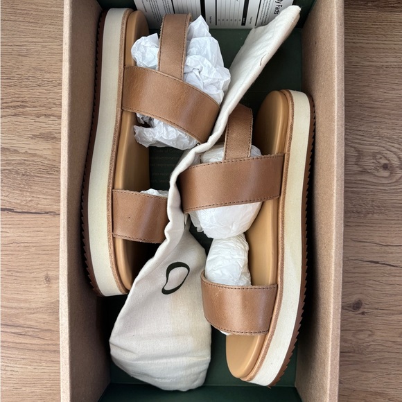 Nisolo Flatform Leather Sandals, Almond, Women’s size 7 - Picture 8 of 14